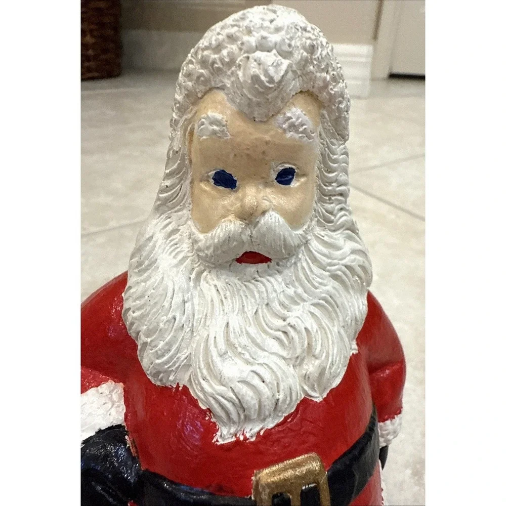 Vintage Style Hand Painted Santa Claus Figurine Red Suit‎ Christmas Decor 8 Inch